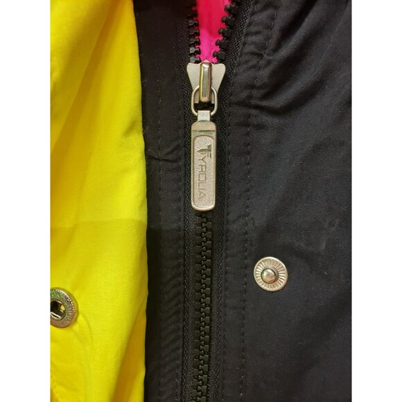 Vintage Tyrolia By Head Ladies Celtech Ski Suit Size 8 Black Pink Green Yellow N - Picture 15 of 16